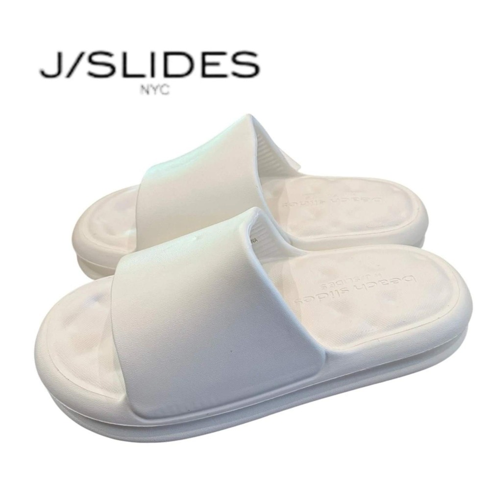 J/Slides Beach Slides White EVA Serene Platform Comfort Sandal Womens Size 7 New